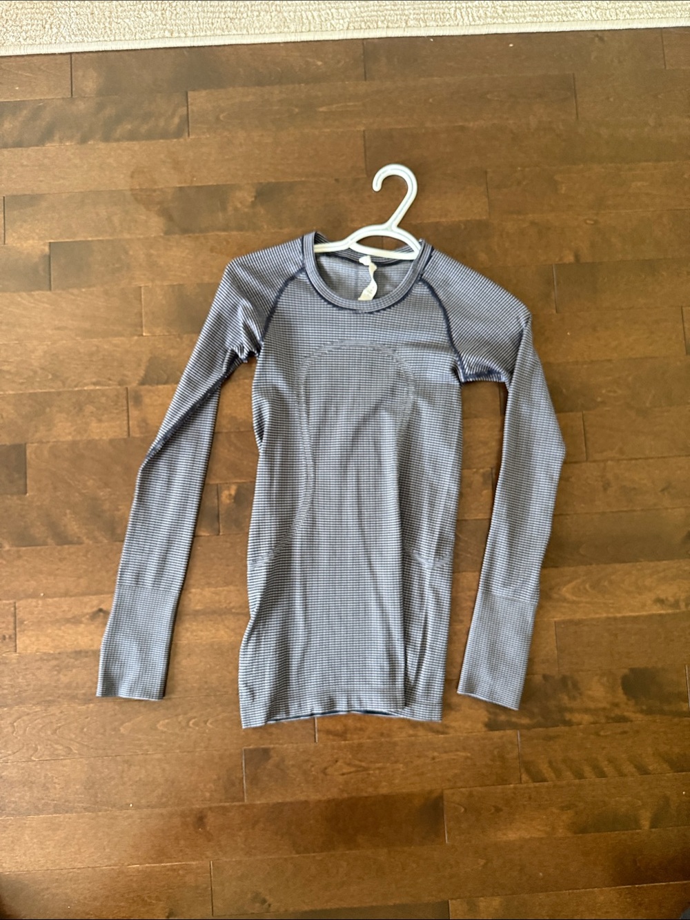 lululemon athletica Navy and White Striped Tee